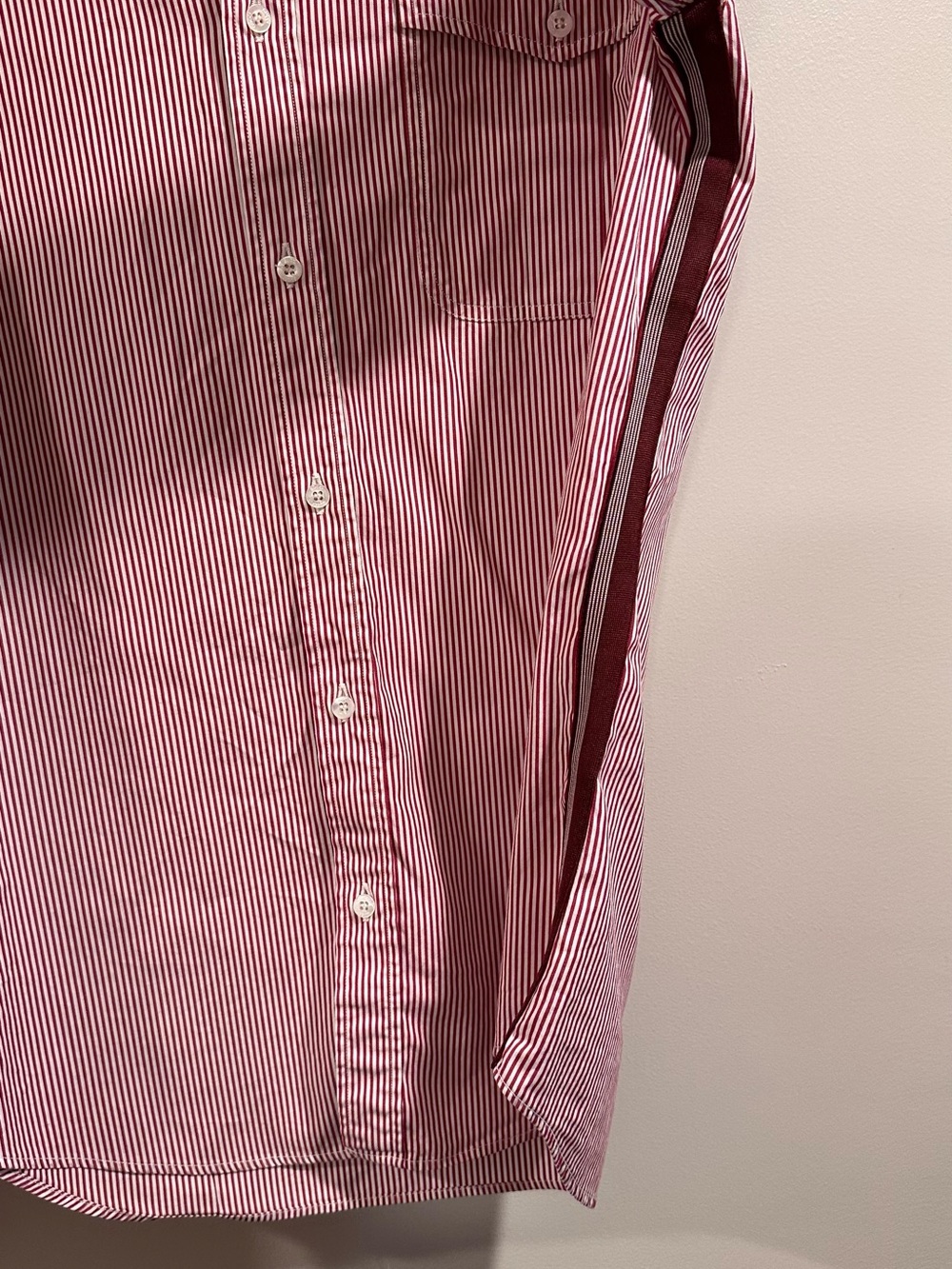 Gucci Red & White Stripe Button Shirt Side Stripe Skinny Fit Size 40 - 15 3/4 - Picture 5 of 16